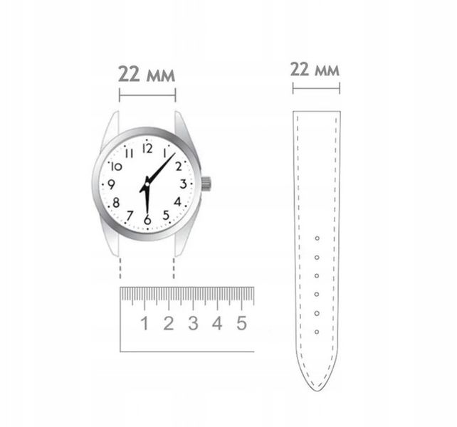 Pasek do zegarka uniwersalny, 22 mm zdjęcie 5