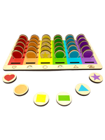 Drewniany sorter kształtów i kolorów Montessori