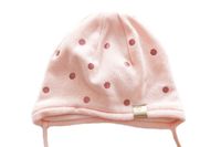 BROEL Daniella czapka dla dziewczynki na jesień grochy różowa 44-46
