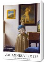 Obraz 40x60cm Design Lady Standing, Vermeer Vintage do Salonu