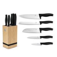 zestaw noży berlinger haus bh-2971 matte black w bloku bambusowym