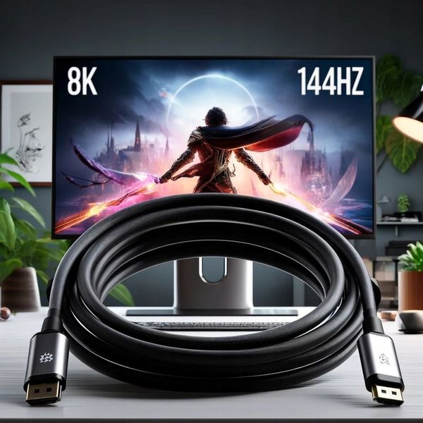 CO2 KABEL DISPLAYPORT 1.4 PRZEWÓD DO MONITORA DP - DP FHD 240Hz 8K 60HZ 1M zdjęcie 6