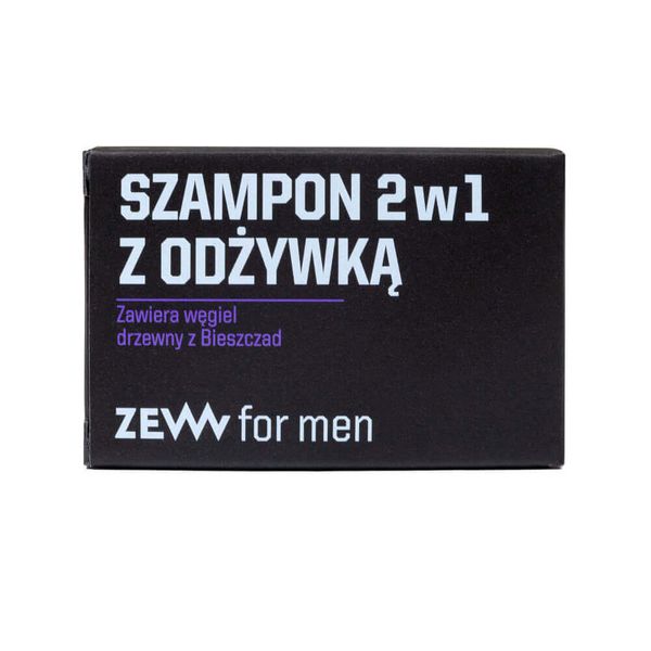 ZEW Szampon 2w1 z odżywką z węglem drzewnym z Bieszczad, 85ml zdjęcie 1