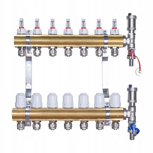 Rozdzielacz do podłogówki 7 obwodów sekcji z grupą pompową z pompą Wilo na Arena.pl