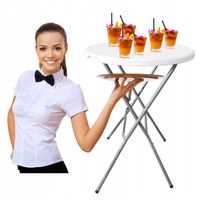 STÓŁ OKRĄGŁY BANKIETOWY CATERINGOWY KOKTAJLOWY 80 BAROWY WYSOKI SKŁADANY