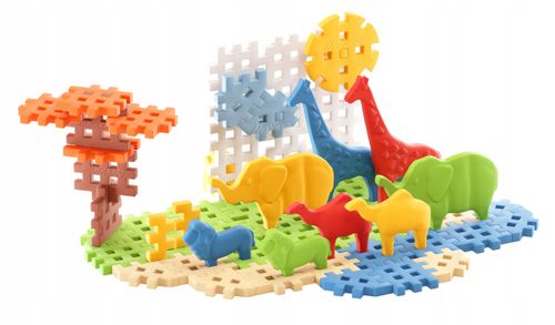 Marioinex klocki WAFFLE mini Safari Animals, 50 el w tym 8 zwierząt na Arena.pl