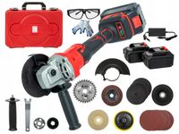 SZLIFIERKA KĄTOWA AKUMULATOROWA 12 TARCZ KĄTÓWKA 3 POZIOMY PRĘDKOŚCI 2X AKU