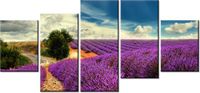 70CM 150CM OBRAZ 5 ELEM LAWENDOWY KRAJOBRAZ ŚCIENNY