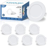 Zestaw Reflektorów Płaskich LED 4W 380 lm 4000K IP44 Białe 6 sztuk