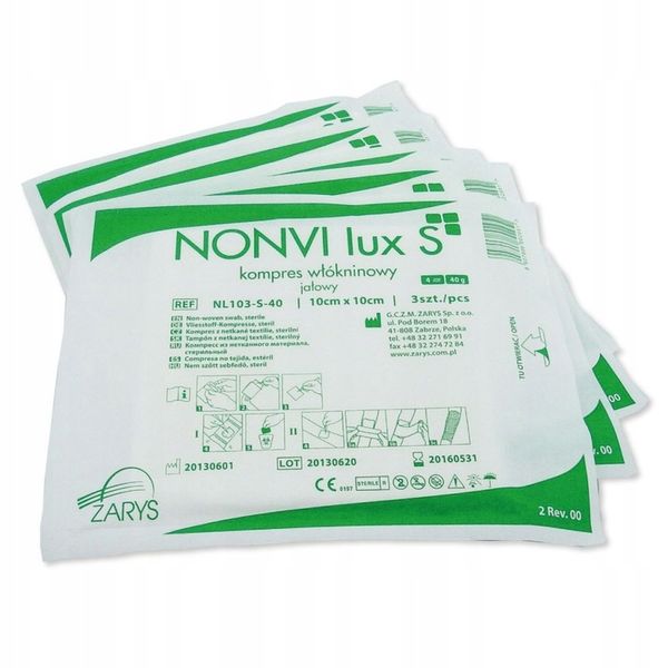 ZARYS NONVI lux S-7,5cm x 7,5cm 25szt x 5szt Kompres włókninowy, jałowy zdjęcie 1