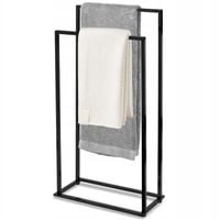 STOJAK NA RĘCZNIKI ŁAZIENKOWE WIESZAK STOJĄCY CZARNY 2 POZIOMOWY