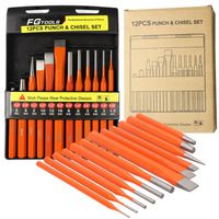 ZESTAW PUNKTAKÓW WBIJAKÓW I PRZECINAKÓW 12 SZT SERWIS NARZĘDZIA + ETUI