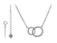 Rodowany srebrny naszyjnik gwiazd celebrytka kółka kółeczka ring cyrkonie srebro 925 FN449