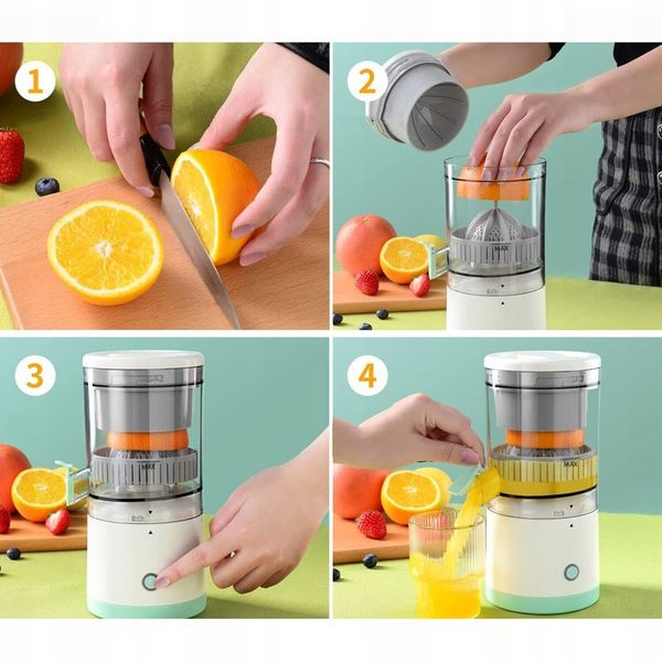 ELEKTRYCZNA WYCISKARKA DO OWOCÓW, PRZENOŚNY SOKOWIRÓWKA DO POMARAŃCZY USB zdjęcie 3