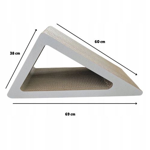 Drapa dla kota TRÓJKĄT XL piłka | biały | 69 x 60 x 38 x 30 cm | Mruu&Pruu na Arena.pl