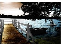 100 70CM OBRAZ PŁÓTNO POMOST JEZIOREM PŁÓTNO RAMA