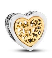 srebrny charms ażurowe serce do modułowej bransoletki - peterson