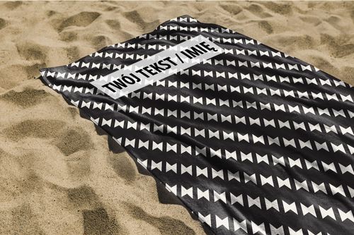 RĘCZNIK Geometryczne kokardy z twoim dowolnym tekstem 130x75cm 021F na Arena.pl