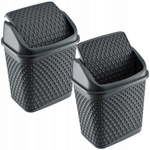 KADAX Kosz Na Śmieci Łazienkowy Szary 6,2L Uchylny Pojemnik na Arena.pl