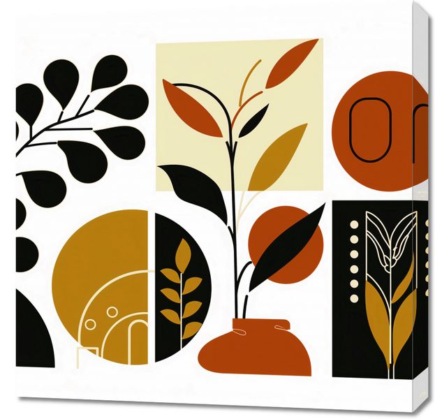 Obraz 70x70cm Kolaż Botaniczny zdjęcie 1