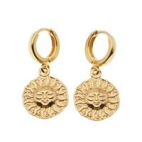 Kolczyki na biglach kajdankach- słońce i srebro złocone