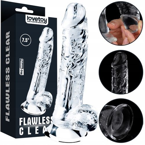 żelowe przezroczyste DILDO Z PRZYSSAWKĄ wodoodporne REALISTYCZNY penis 19cm na Arena.pl