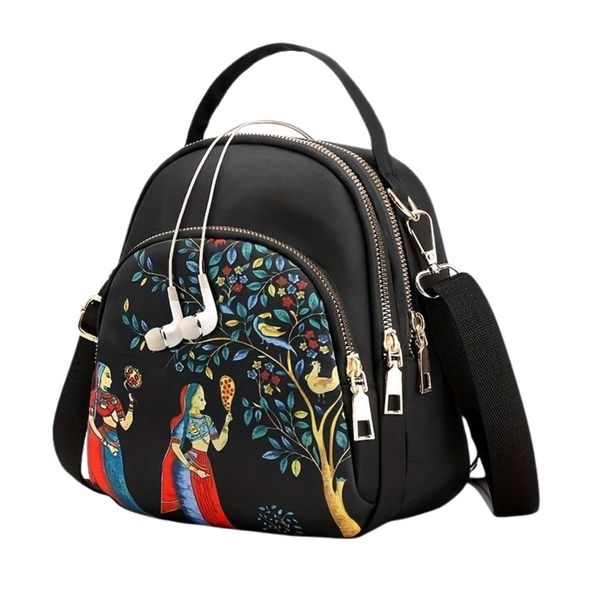 Mały plecak damski 2w1 torebka na ramię czarny plecaczek miejski zdjęcie 4