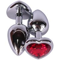 Ekskluzywny Korek Analny Z Czerwonym Kryształem Diamond Plug Heart Red