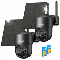 2szt KAMERA SOLARNA GSM ZEWNĘTRZNA OBROTOWA Z KARTĄ SIM 3G 4G LTE 2K 3MPx