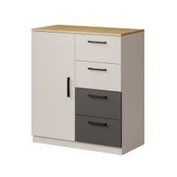 Komoda z szufladami Billz 1D4S 80 Kaszmir/Dąb Cremona