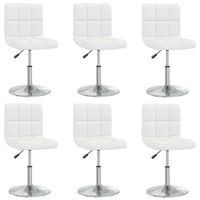 Krzesła stołowe, 6 szt., białe, sztuczna skóra