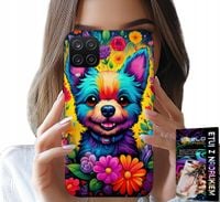 ETUI DO SAMSUNG GALAXY A22 5G - KWIACISTE WZORY PIESEK PIES JORK PLECKI