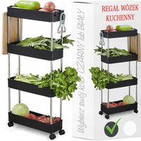 DUŻA PÓŁKA ŁAZIENKOWA KUCHENNA SZAFKA NA KÓŁKACH REGAŁ 4 POZIOMOWY WÓZEK