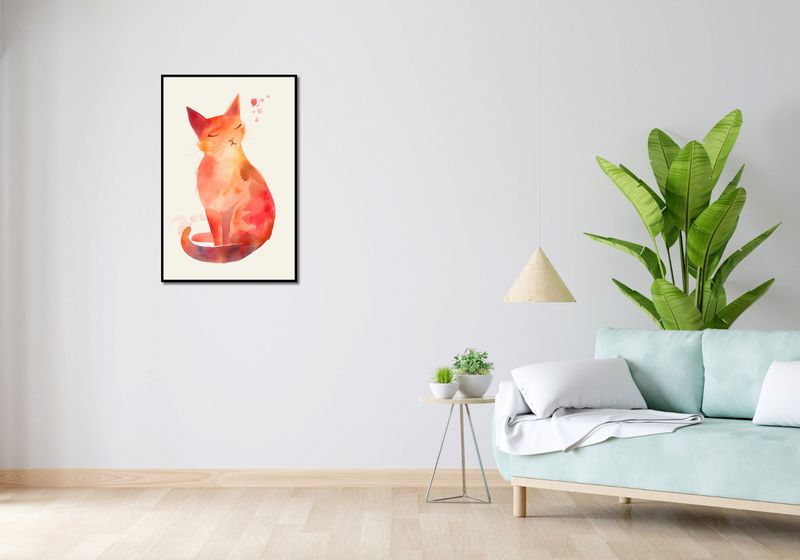 Plakat 56,6x86,4cm Akwarelowy Kot zdjęcie 4