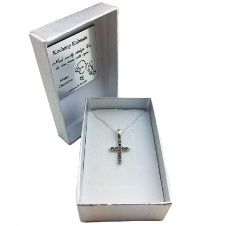 SREBRNY KRZYŻYK OZDOBNY Z CYRKONIAMI SREBRO PRÓBY 925 DOSTĘPNY W RÓŻNYCH KOLORACH zdjęcie 7