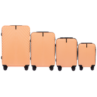 SN120 SWAN, Komplet 4 walizek ABS+ (L,M,S,XS) Wings, PEACH