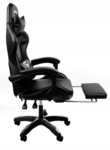 FOTEL gamingowy z MASAŻEM pleców KOMPUTEROWY OBROTOWY dla gracza +PODNÓŻEK! na Arena.pl