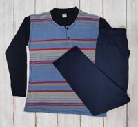 Wygodna męska piżama z długim rękawem bawełna XXL