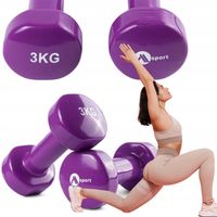 ZESTAW HANTLI 2x3kg FITNESS PILATES MAŁE CIĘŻARKI HANTLE ŻELIWNE DO ĆWICZEŃ