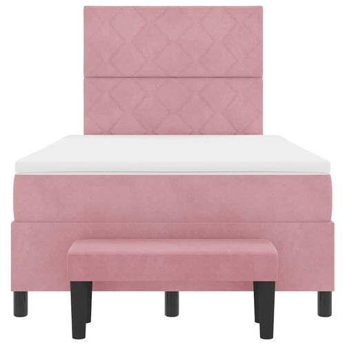 Łóżko sprężynowe z materacem Różowy 120 x 190 cm Aksamit na Arena.pl