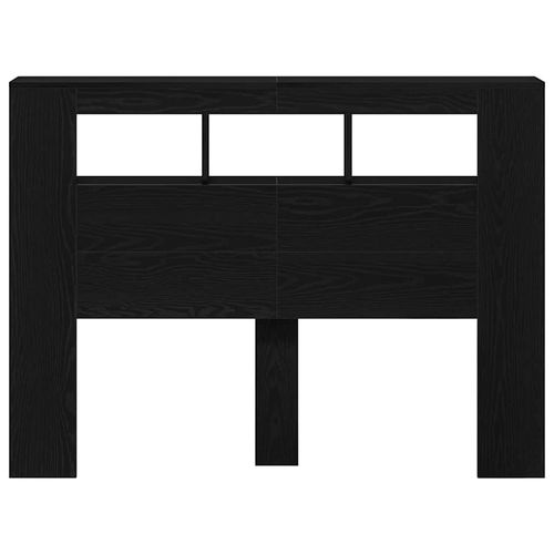 Wezgłowie LED z półką Czarny dąb 140 x 18,5 x 103,5 cm na Arena.pl