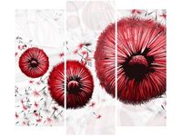 90 80CM OBRAZ T3 ELEM CZERWONE DMUCHAWCE DRUK ŚCIENNY