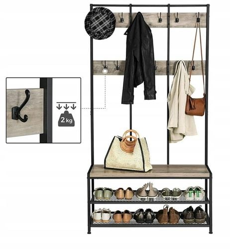 WIESZAK NA UBRANIA PÓŁKI CZARNY METAL GARDEROBA na Arena.pl