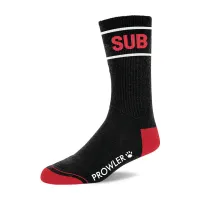 prowler red sub socks - czarne skarpety z czerwonymi akcentami, unisex