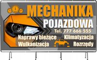 BANER REKLAMOWY 200x100cm projekt MECHANIKA POJAZDOWA naprawy klimatyzacja