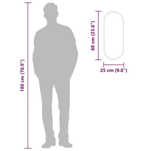 Lustro ścienne, srebrne, 60x25 cm, owalne na Arena.pl