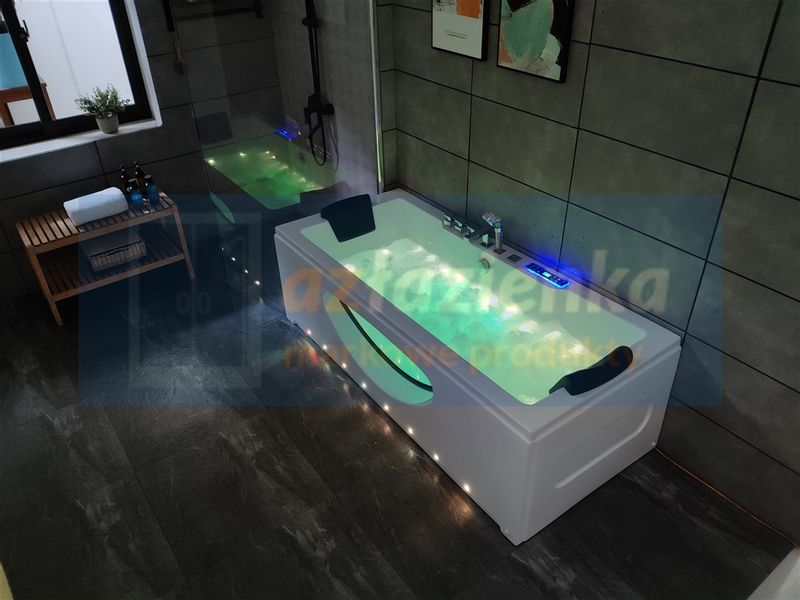 PROSTOKĄTNA WANNA Z HYDROMASAŻEM 180x80 SZYBA NEW! GRZAŁKA zdjęcie 27
