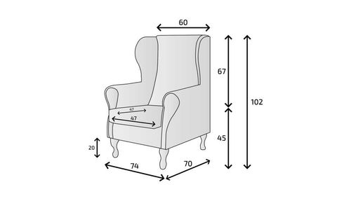Fotel uszak niebieski gładki na Arena.pl