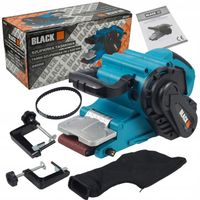 BLACK Taśmowa 2w1 Stolowa Do Drewna Metalu Taśmówka Czyszczarka 76X533