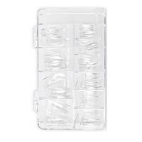 Tipsy sztuczne paznokcie przezroczyste clear kwadratowe z kieszonką 120 sztuk